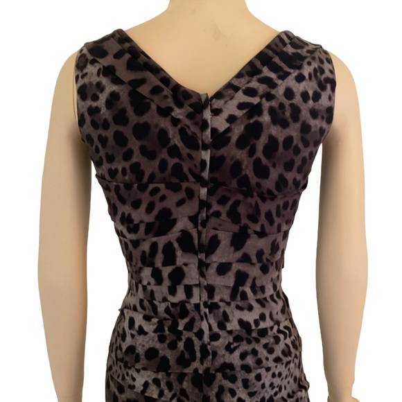 Dolce and Gabbana gray leopard sheath dress 40 - Picture 4 of 5